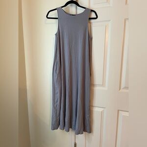 Oversized Sleeveless Blue Gray Maxi Dress